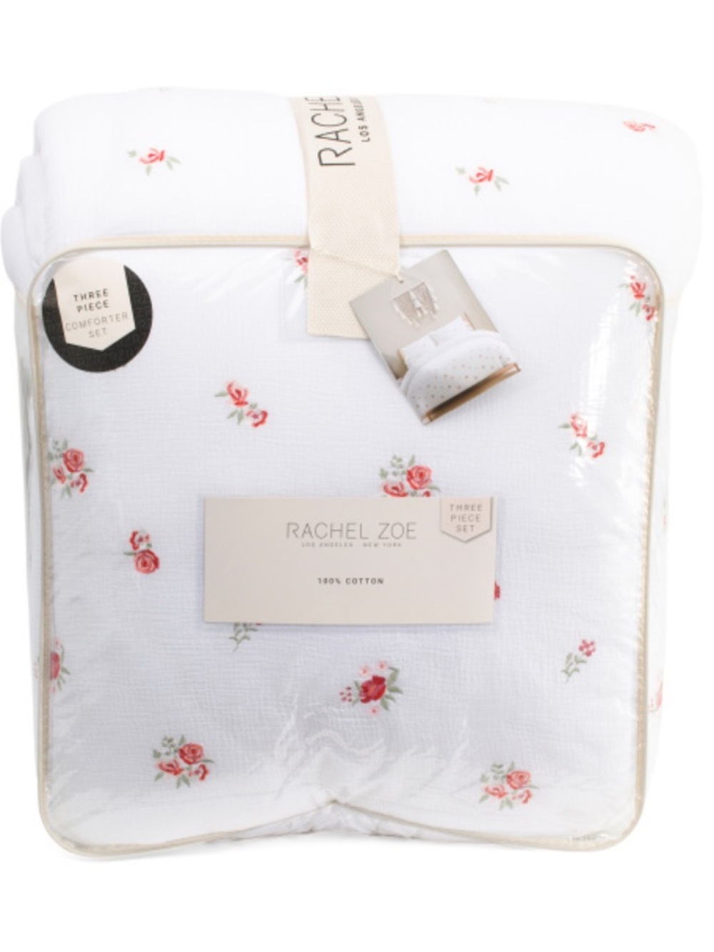 Rachel Zoe White Floral Cotton Comforter Set